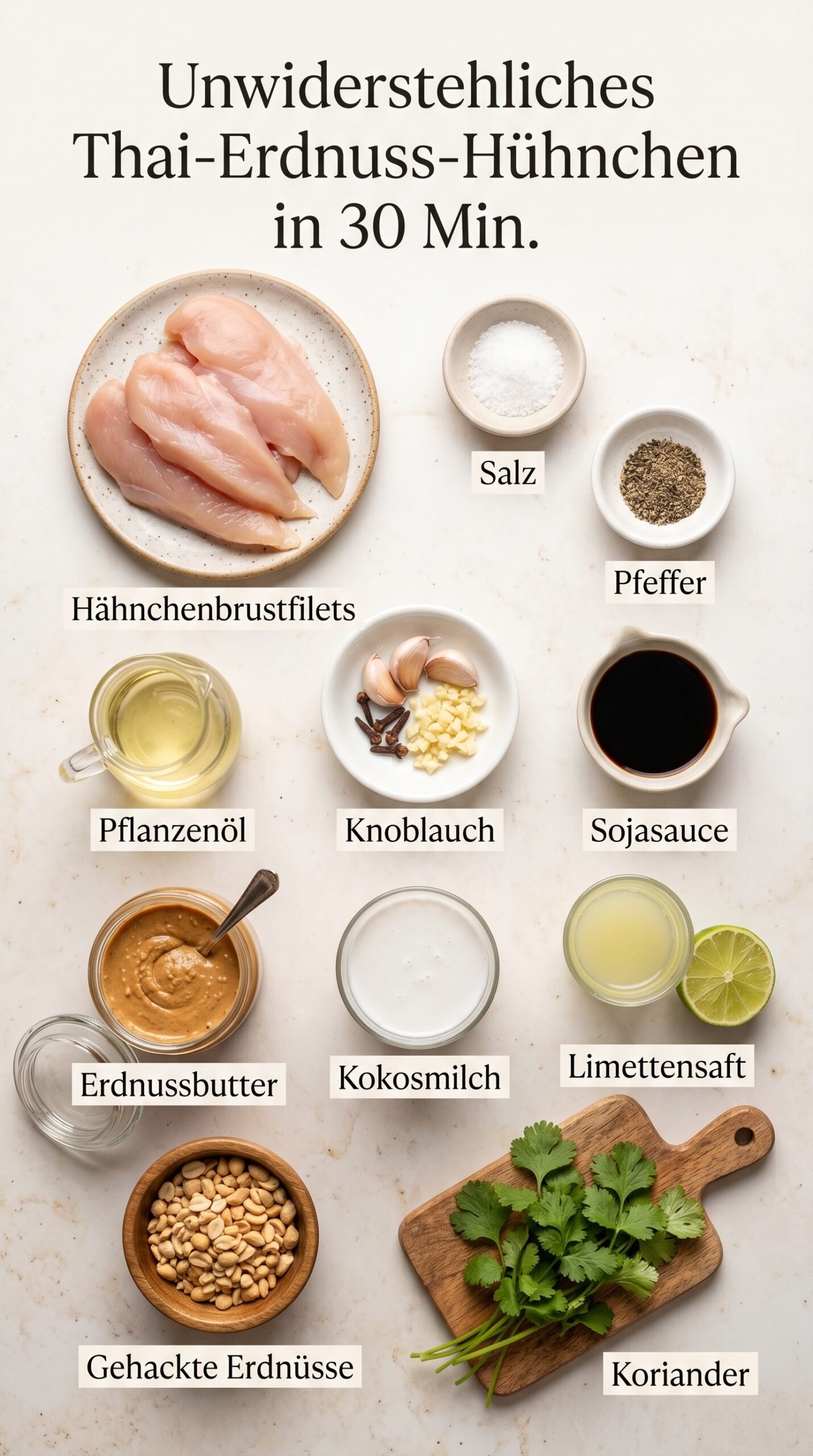 Unwiderstehliches Thai-Erdnuss-Hühnchen in 30 Min. recipe ingredients