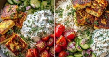 Halloumi Bowl mit Reis und Tzatziki – frisch, sättigend und ausgewogen recipe photo