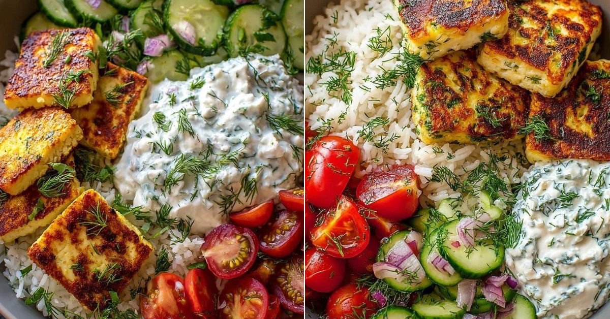 Halloumi Bowl mit Reis und Tzatziki – frisch, sättigend und ausgewogen recipe photo