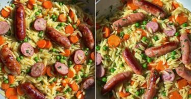 Kritharaki Pfanne mit Würstchen – cremige One-Pan-Pasta für den Alltag recipe photo