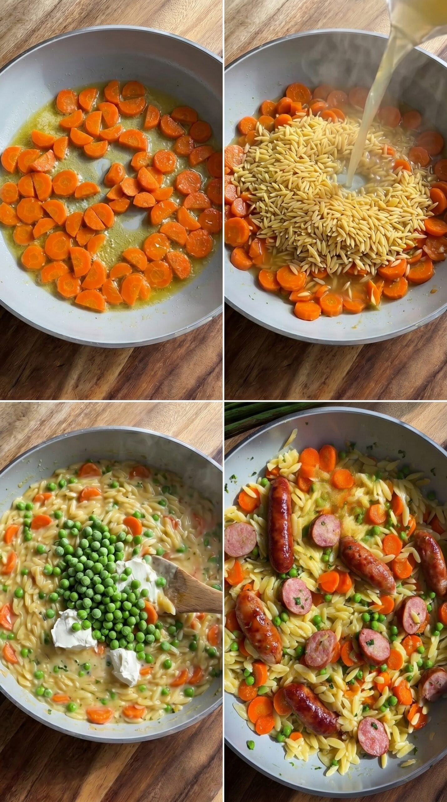 Kritharaki Pfanne mit Würstchen – cremige One-Pan-Pasta für den Alltag recipe instructions