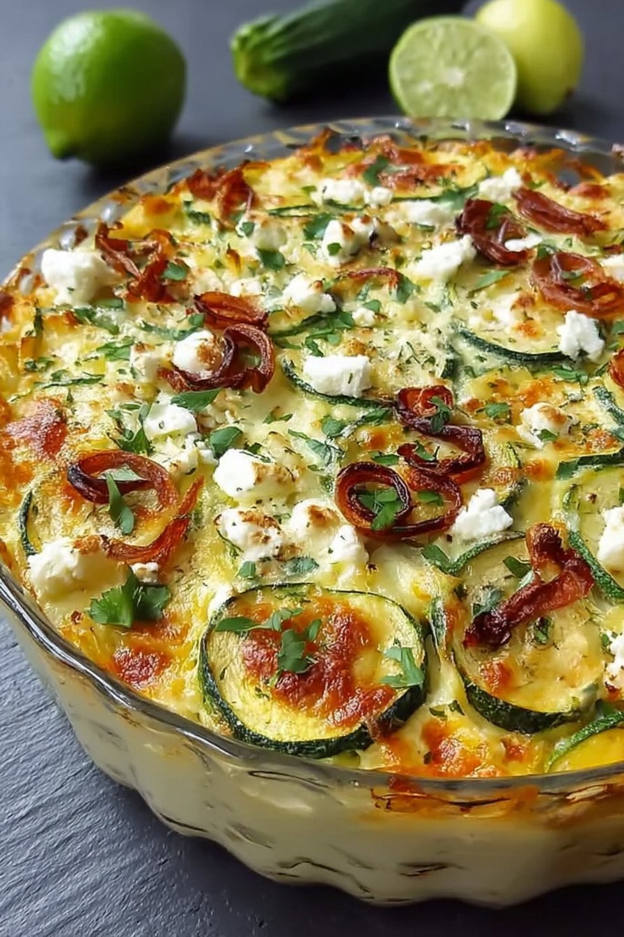 Low carb zucchini auflauf mit feta: Cremiger Low Carb Zucchini Auflauf extra recipe photo