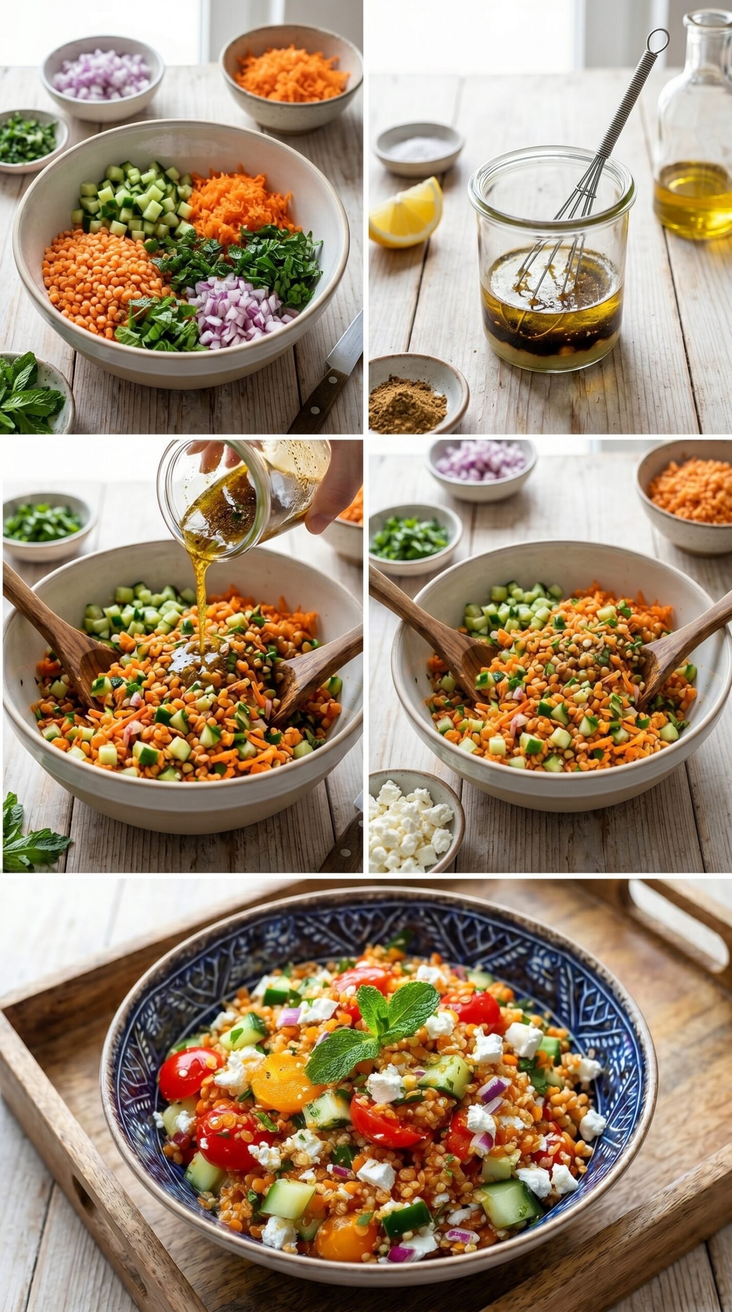 Orientalischer Rote Linsensalat mit Feta einfach genießen! recipe instructions