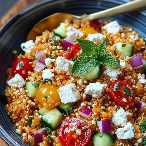 Orientalischer Rote Linsensalat mit Feta einfach genießen! extra recipe photo