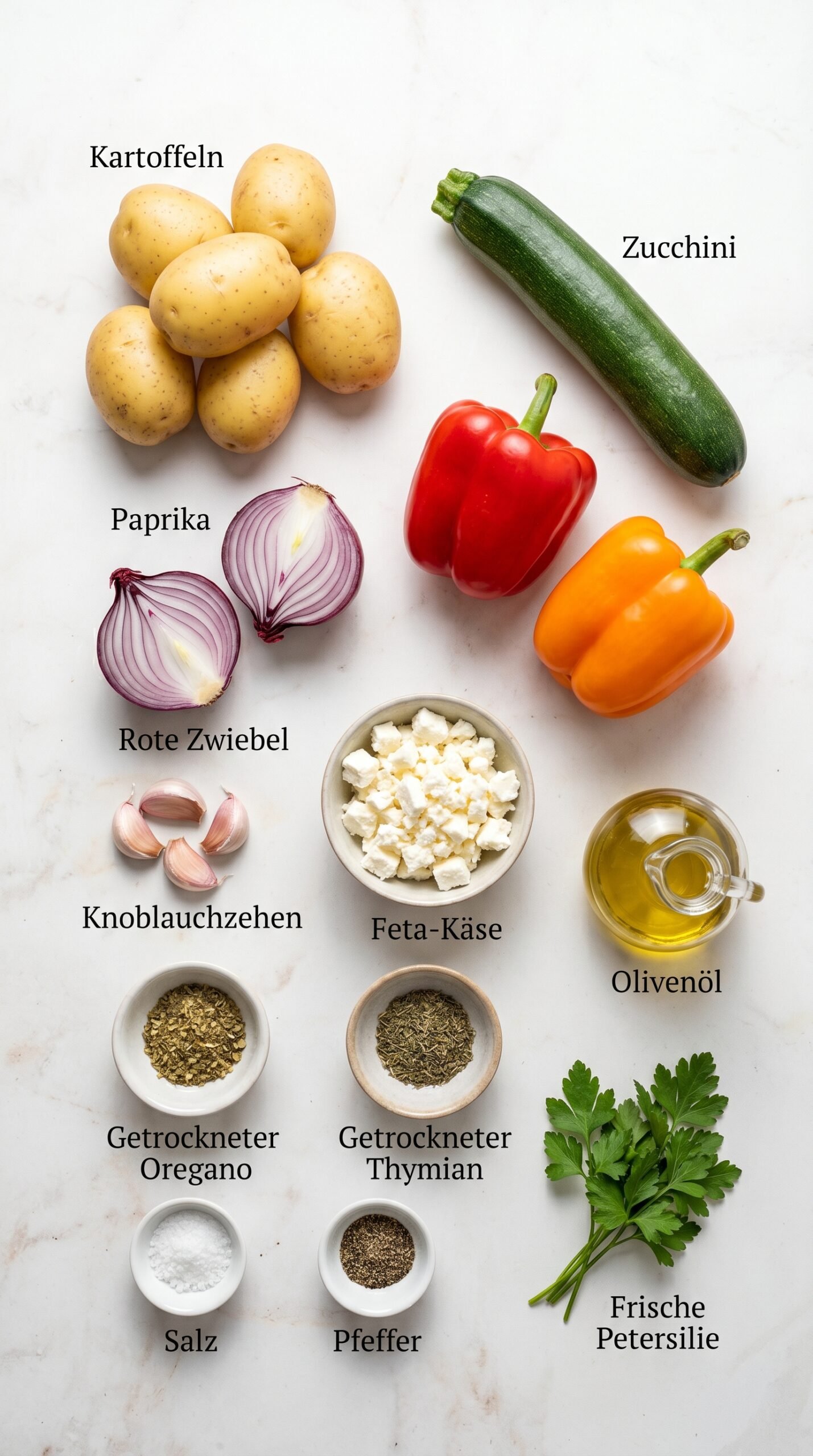Köstliches Feta Kartoffeln Ofengemüse: Einfach und Gesund! recipe ingredients