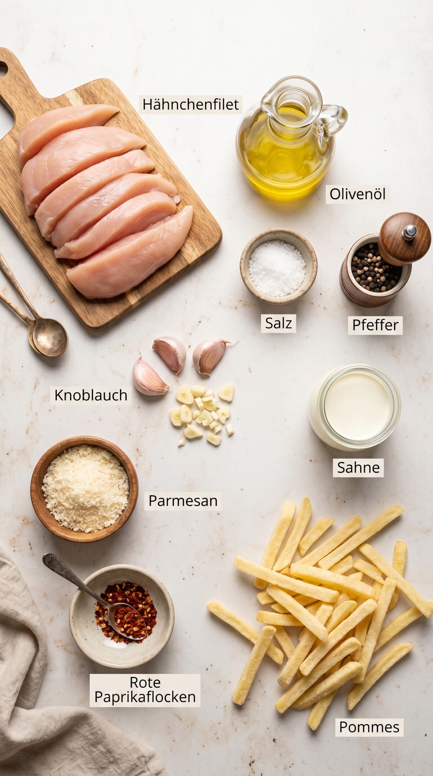 Hähnchenfilet in würziger, cremiger Knoblauch-Parmesan-Sauce recipe ingredients